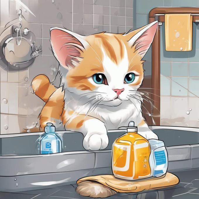 如何使用洗发水和温水来清洁猫足部？