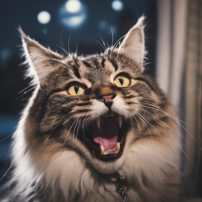 哪些因素可能导致一只猫咪在夜晚大声呼喊或喵喵叫声不断呢？